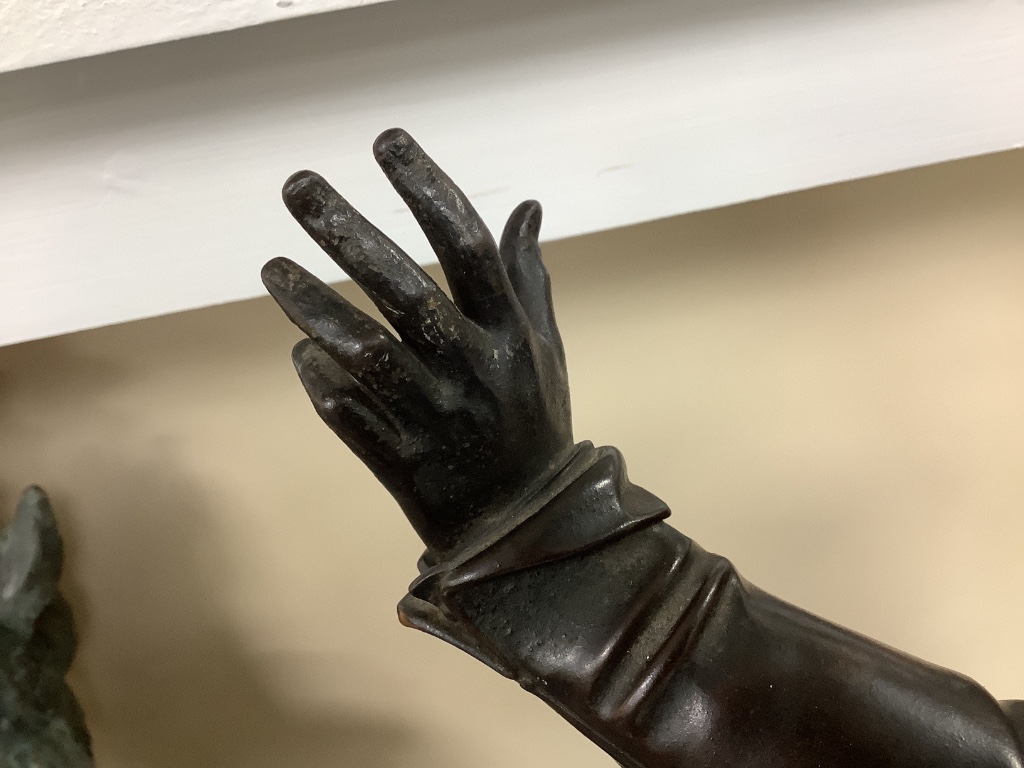After Christian Daniel Rauch (1777-1857) a large 19th century bronze figure of Field Marshall Prince Gebhard von Blucher (1742-1819) 67cm high.